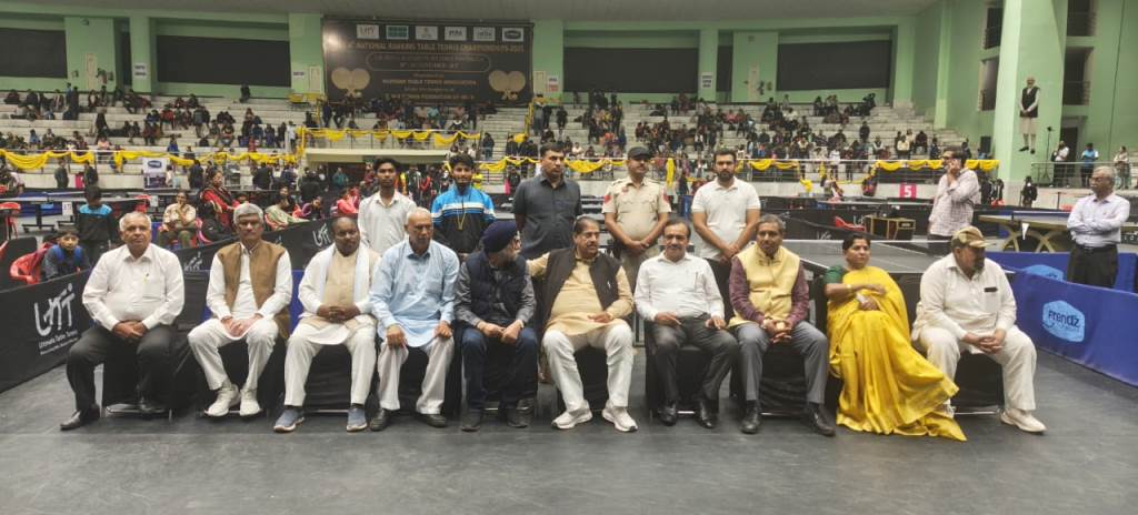 Dr Ajay Singh Chautala visited Tau Devi Lal Stadium Panchkula to encourage table tennis players